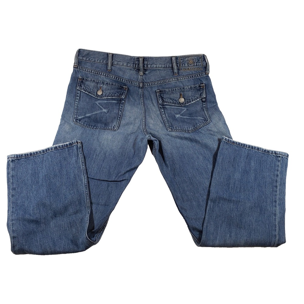 Rock & Republic Men's Medium Washed Blue Denim Jeans 38 x 32‎